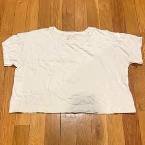 Avocado White Athletic Crop Top